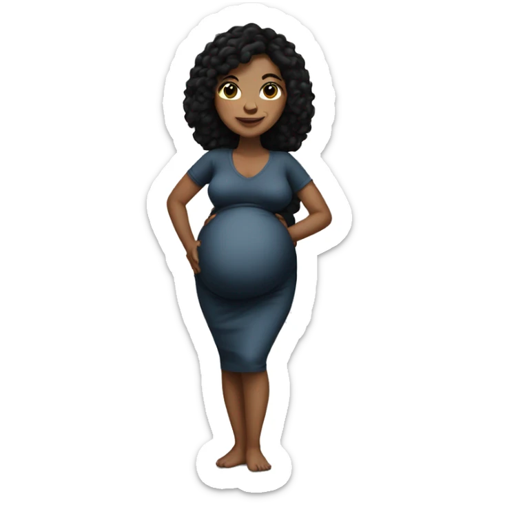Pregnant white woman with black hair and wide hips sticker