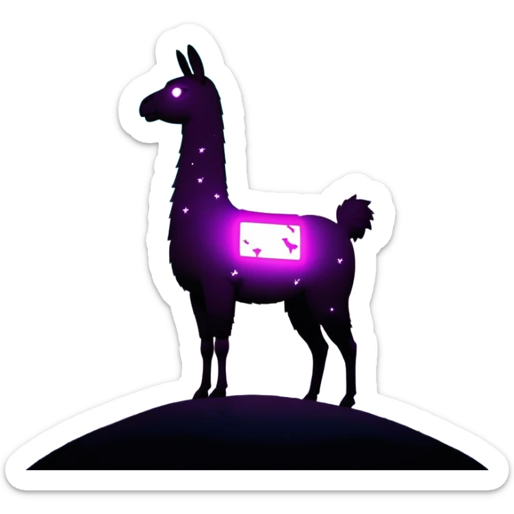 Fortnite llama signal projected in the night sky, similar to Batman's bat signal but with the Fortnite llama silhouette sticker