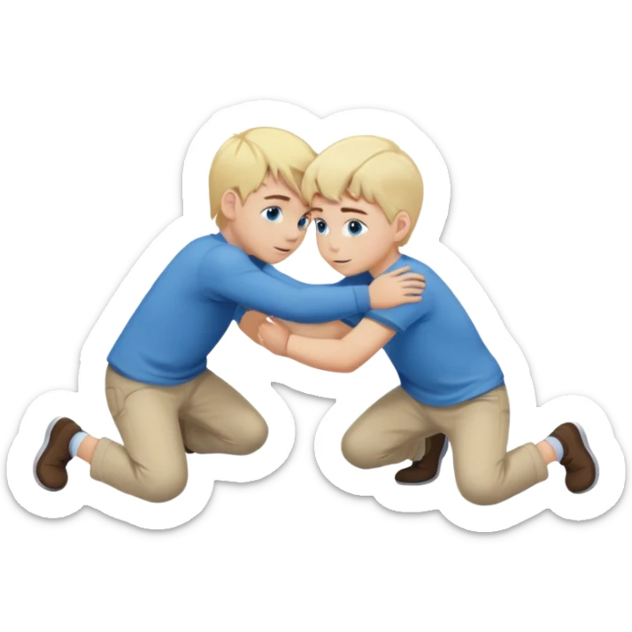 full body boy blue eyes blonde hair crawling hug other full body boy blue eyes blonde hair sticker