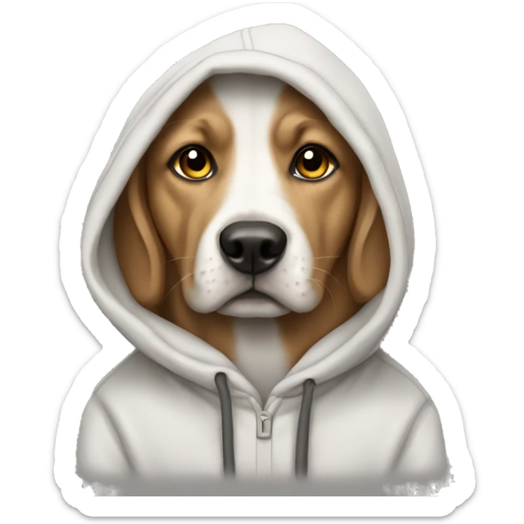 Dog wearing a hoodie  sticker