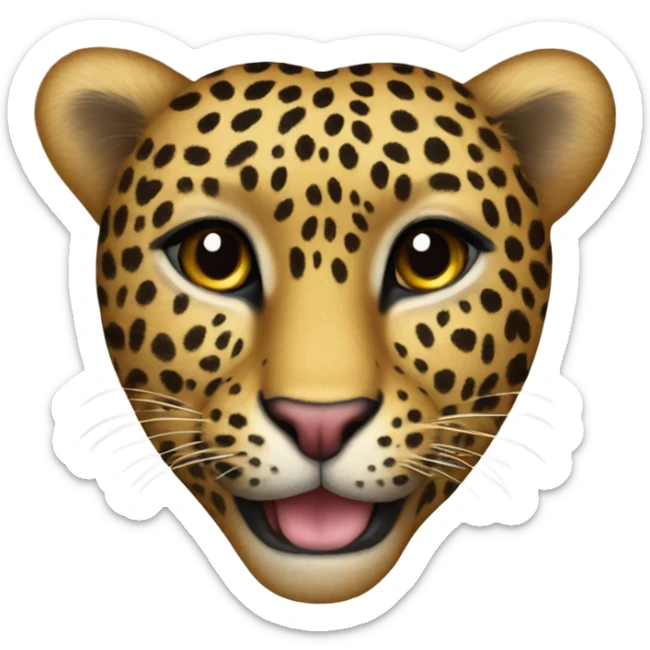 leopard print heart sticker