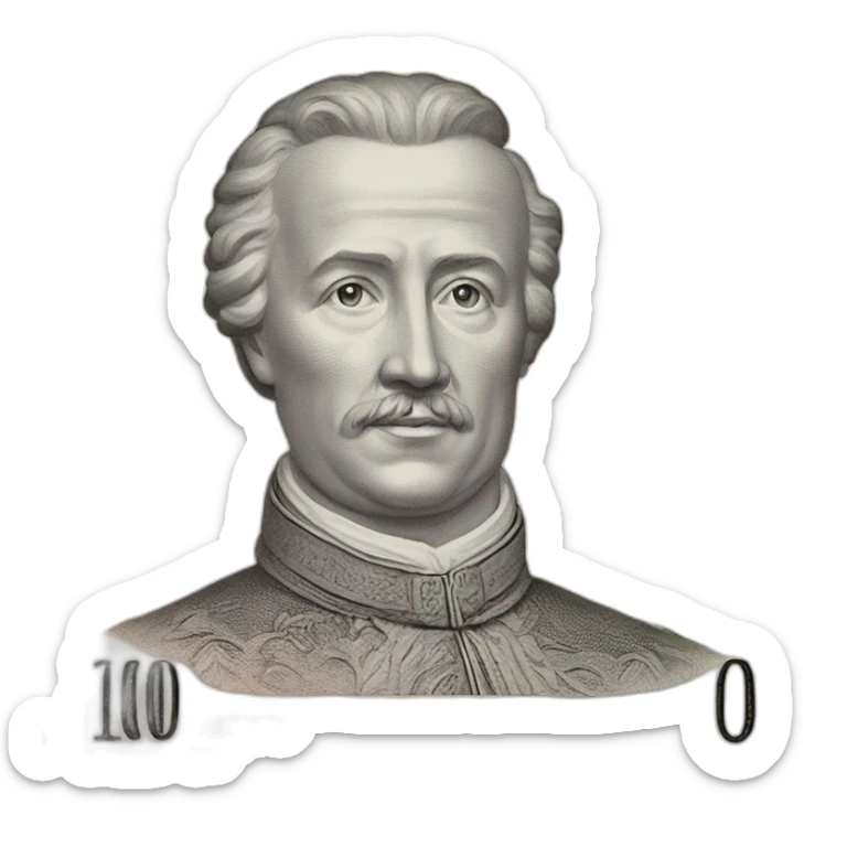 Ukrainian hryvnia in denomination 100 hryvnia sticker