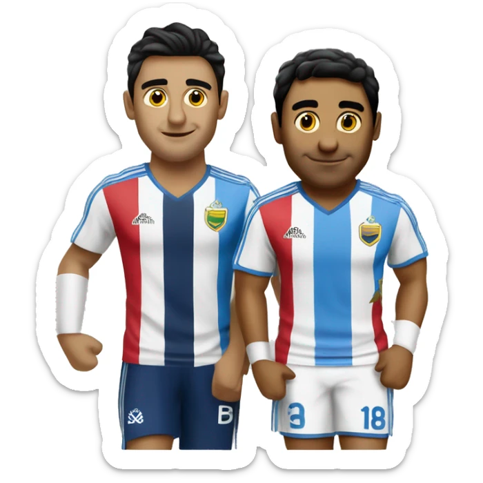Genenera dos amigos uno Uruguayo y otro colombiano que este juntos listo para un partido entre selecciones sticker