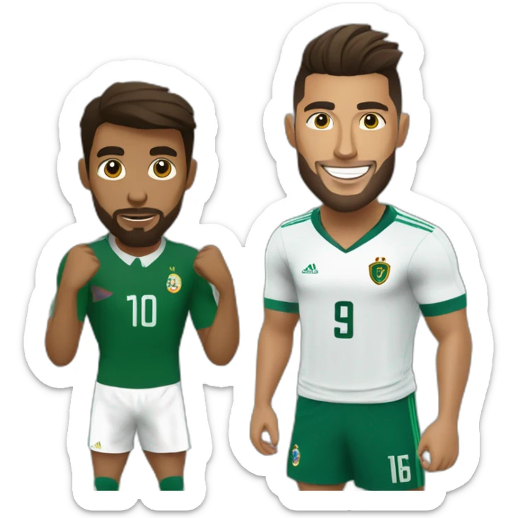 little brown man with a beard next to the great Cristiano Ronaldo playing football sticker