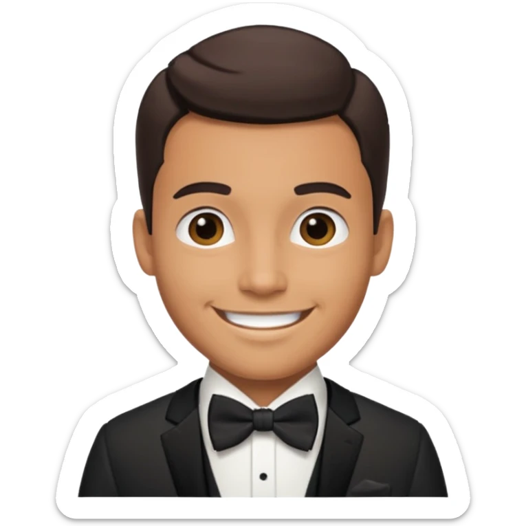 American groom, traditional, culture of american, smiley on face. sticker