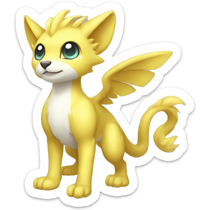 Cute cool shiny fantasy animal hybrid Fakemon full body sticker