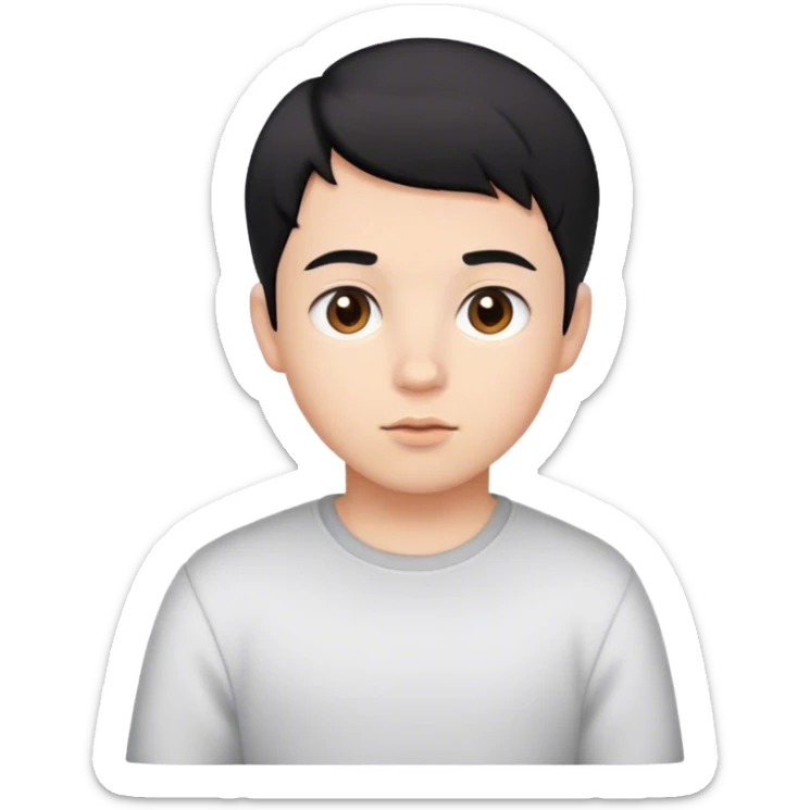 22 year old man with black short hair and brown eyes but he’s a baby sticker