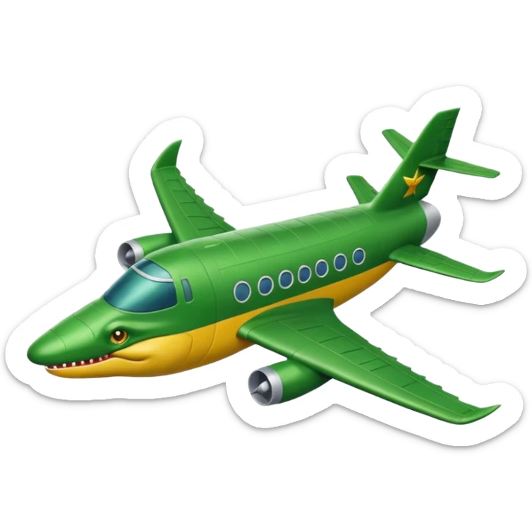 Cocodrilo con cuerpo de avión  sticker