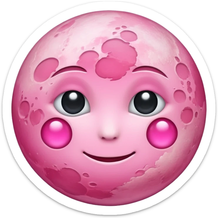 Pink moon sticker