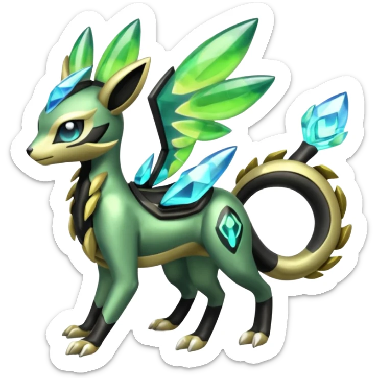  Exotic Meloetta-Zygarde-Zeraora-Protogen-Palkia-hybrid-fusion-Fakémon-creature, full body sticker