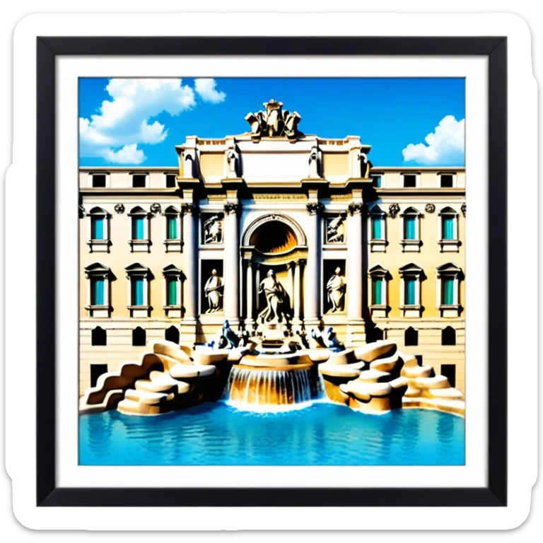 trevi fountain view from up above
no square style no frame png style 
no squared only building sticker