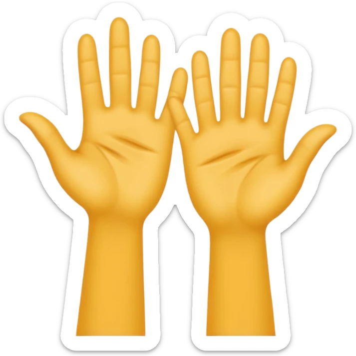 créer un emoji avec le signe de jul : c’est deux main côte à côté avec l’index et le majeure de levé sticker