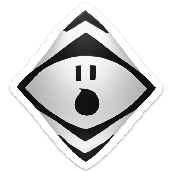 the number 28 in black font in the center of a white rhombus with black borders sticker