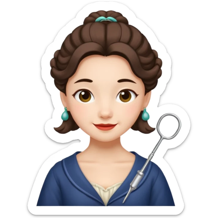 Maomao from Apothecary Diaries emoji with mischievous smile and hairpin sticker