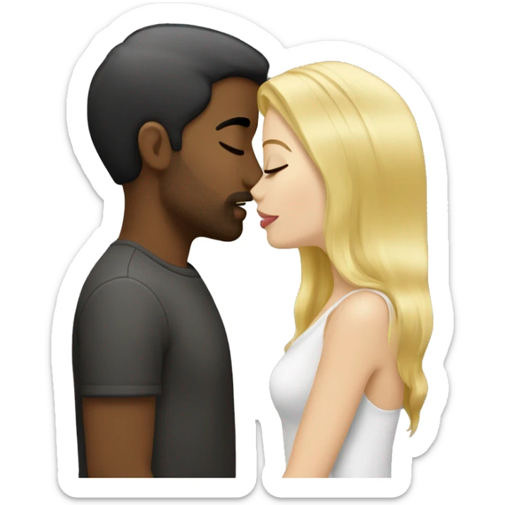 blond-hair-woman-and-dark-hair-man-kisses sticker