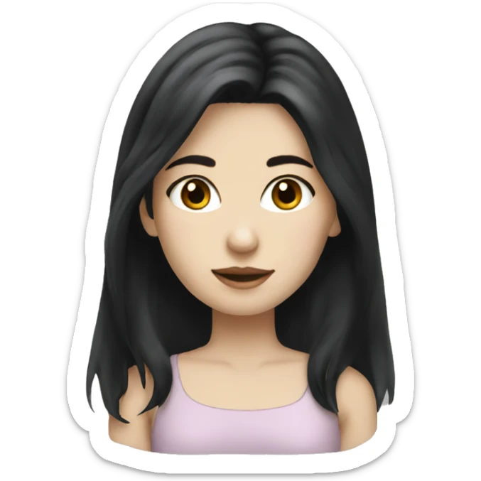 girl with black hair pale skin sticker