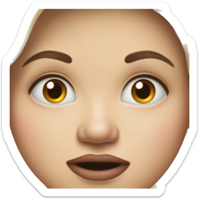Un emoji avec les sourcils froncés la langue mordue qui sort et le coude en avant sa main contre sa face sticker