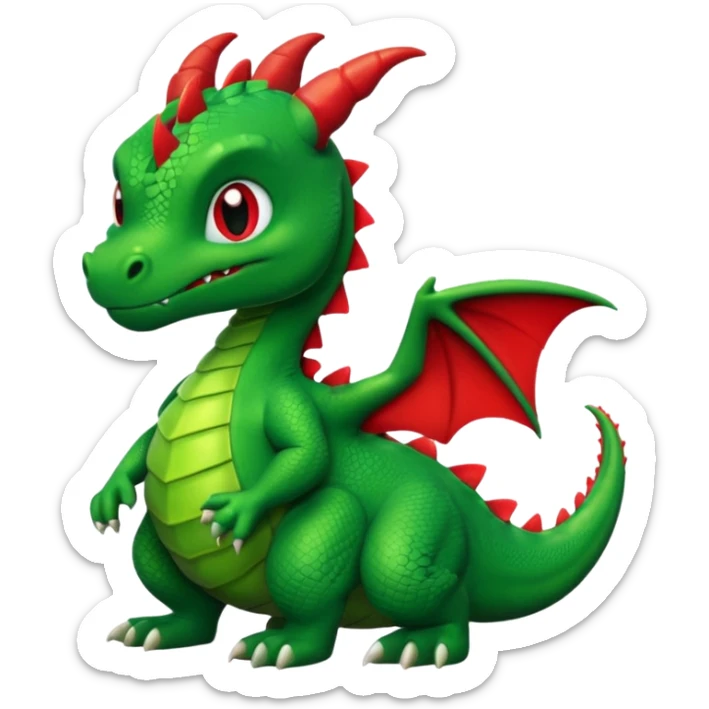 Cute cartoon dragon with the word fuck on it sticker