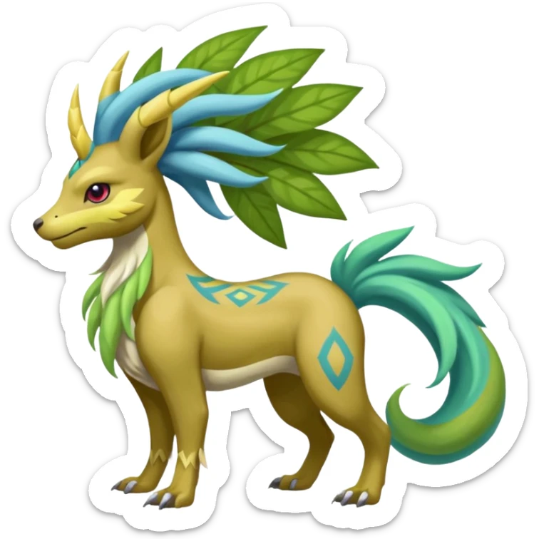Tribal Colorful Fruity Gay Manectric-Skiddo-Suicune-Virizion-Zygarde-fusion-hybrid-creature  sticker