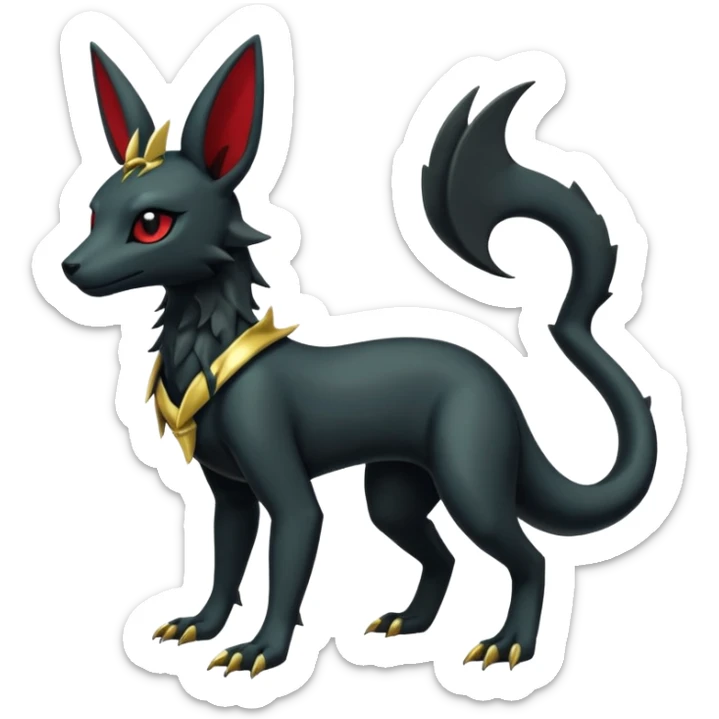 Shiny Dark Edgy Gothic Gloomy Futuristic Salandit-Umbreon-Shaymin-Anubis-Hybrid (Full body) sticker