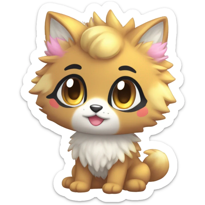  High quality detailed Cute Cool Kawaii stylish Pretty Chibi Fur-Sona Shiny Colorful Sparkly Fakemon Full Body sticker