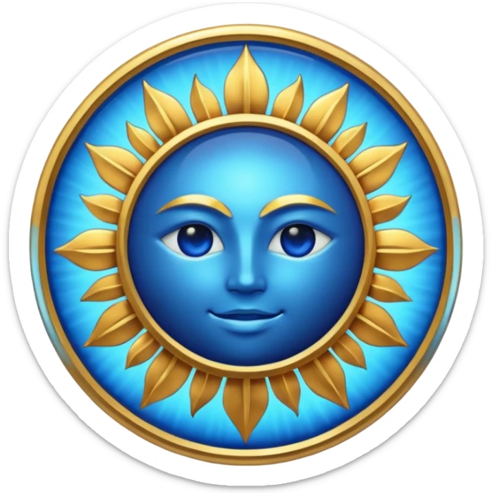 Verified badge with the body of a Sun ☀️ make the color blue and make sure they is no cartoon in it sticker