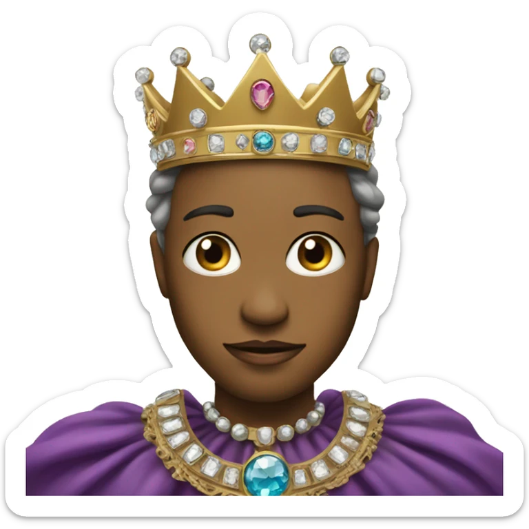An emoji of a royal crown, adorned with jewels and intricate detailing, symbolizing power, authority, and royalty sticker