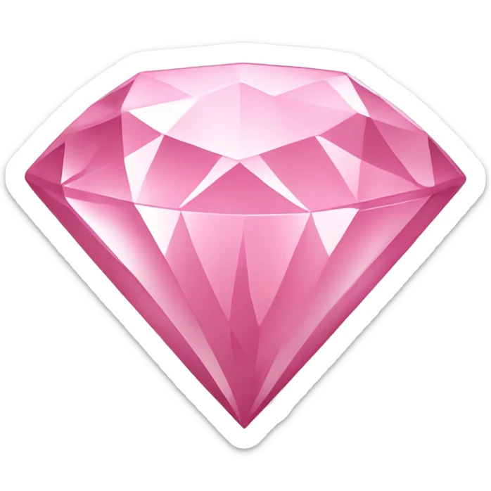 A jewel or gem emoji. Depicted in the shape of a classic diamond but in the soft pink color sticker