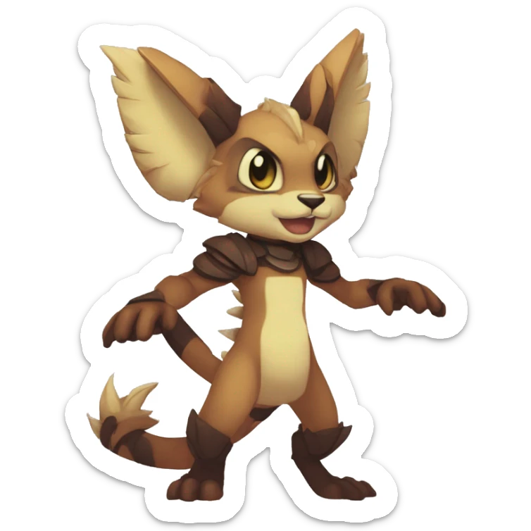 Anthro kawaii cool edgy Vernid-WickerBeast-Protogen-Primagen-Fakémon Full Body sticker