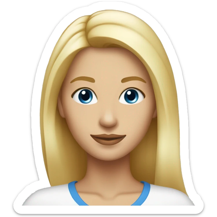 femme 30 ans blonde cheveux lisse épaule yeux bleu sticker