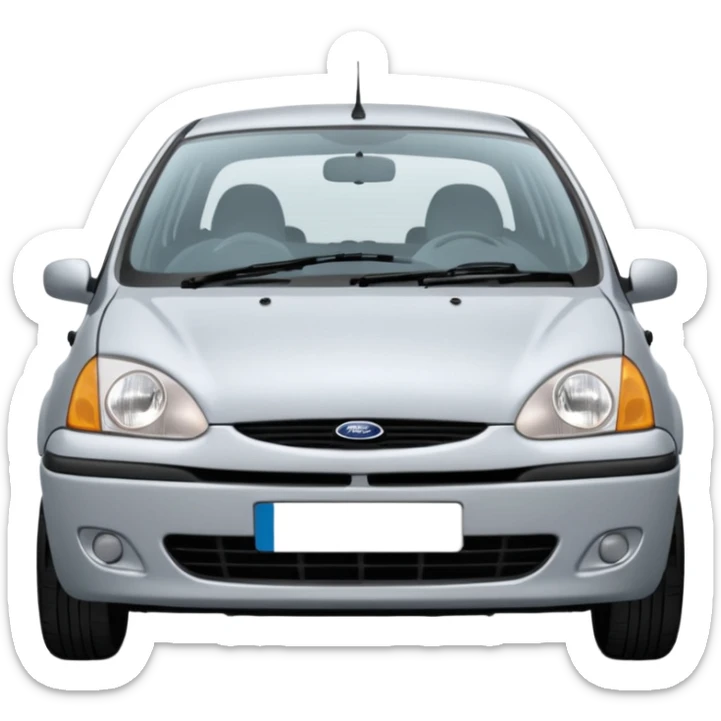 1998 Ford Fiesta LX Zetec 1.2 Front.jpg oval shaped headloghts with an oval grill  sticker