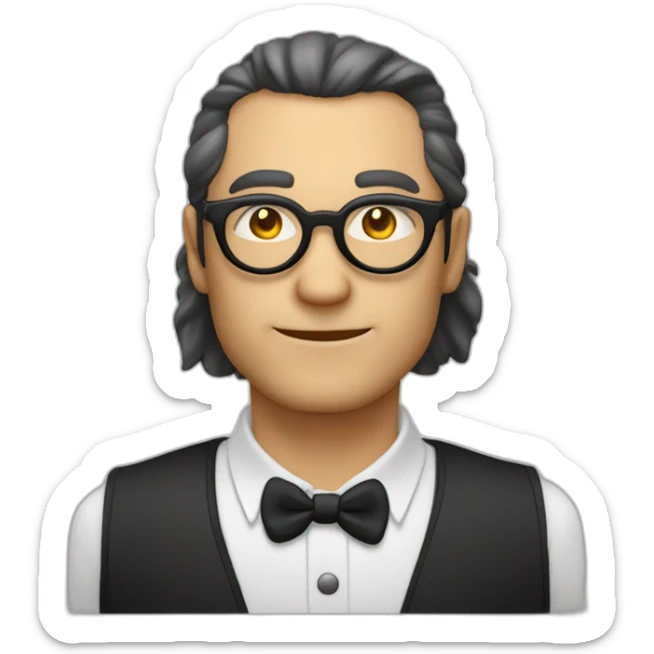 Viel homme blanc chauve avec lunettes rondes SANS moustache visage rond sticker