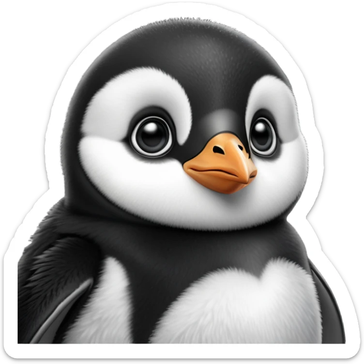 cinematic-noble-baby-penguin-portrait-emoji,-poised-with-an-air-of-innocent-regality,-featuring-soft,-downy-feathers-in-crisp-black-and-white-and-wide,-soulful-eyes,-simplified-yet-sharp-and-sophisticated-features,-highly-detailed,-glow (4) sticker