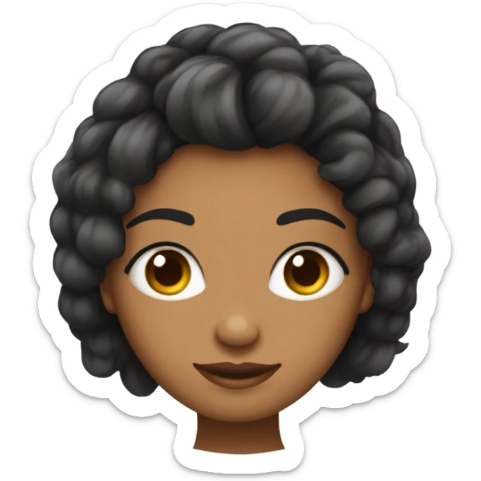 mulher de cabelo preto longo liso, olhos castanhos, roupa social sticker