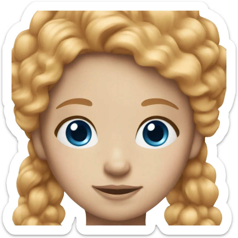 girl with strawberry blonde hair with blue eyes sticker