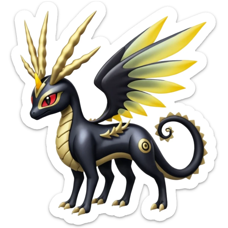 Meloetta-Nargacuga-Giratina-Pokémon-Fakémon-fusion-hybrid-creature sticker