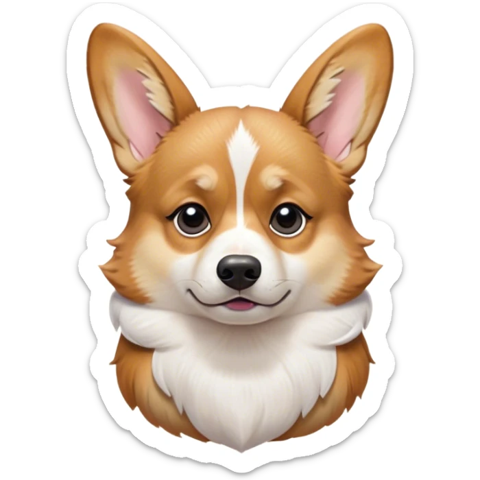 Cinematic Meme-Worthy Grumpy Fawn Corgi Portrait Emoji, Head held high but eyes filled with dramatic disappointment, smooth fawn fur with striking white patches, deeply furrowed brow forming an unmistakable scowl, ears slightly angled back in disapproval, piercing brown eyes glaring with pure exasperation, Simplified yet hilariously over-exaggerated features, highly detailed, glowing with an aura of supreme annoyance, high shine, exhausted yet judgmental, stylized with an almost regal pettiness, bright but brooding, soft glowing outline, capturing the essence of a herder that has seen it all and is thoroughly unimpressed, so meme-worthy it feels like it could instantly become the next viral sensation of grumpiness! sticker