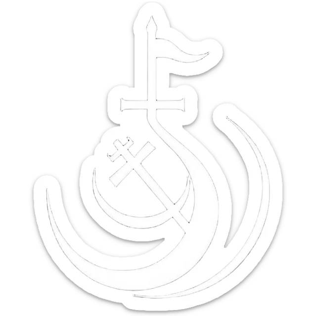 Black flag emoji, flat minimal vector style, white Arabic calligraphy of the first Kalima (La ilaha illallah Muhammadur Rasulullah), peaceful religious design, no weapons, no politics, transparent background, 1:1 square. sticker