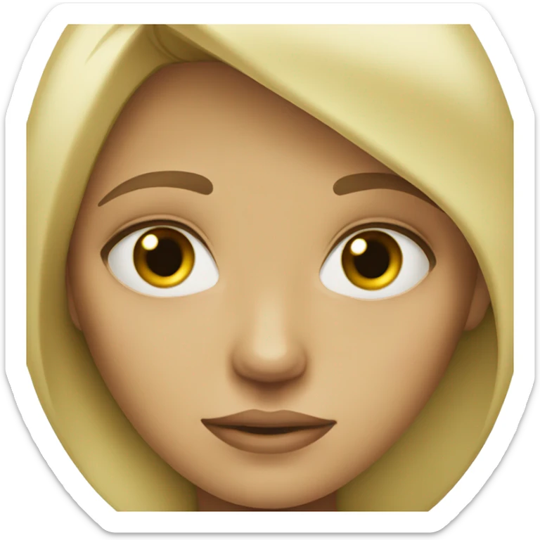 Blonde girl dull eyes sticker