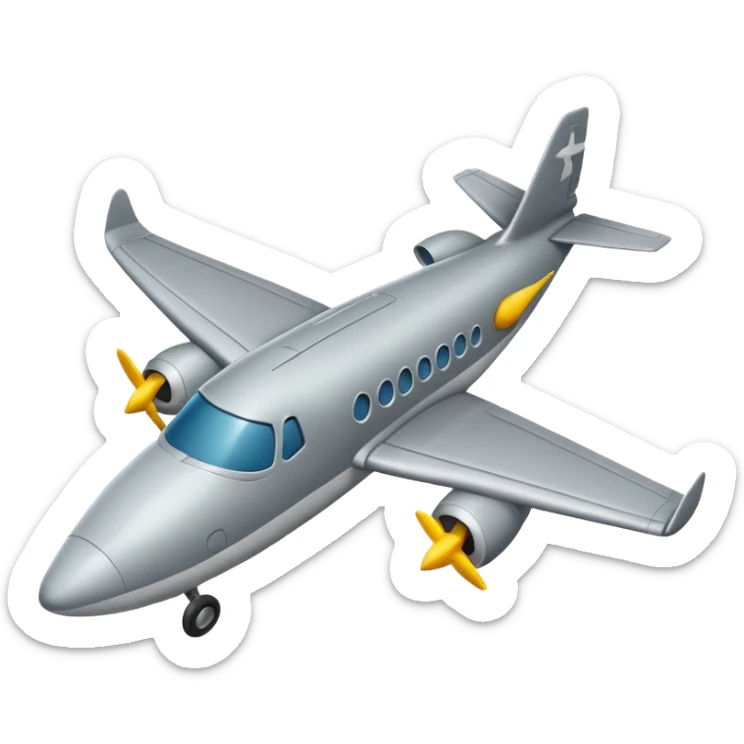 Cocodrilo combinado con avión gris sticker