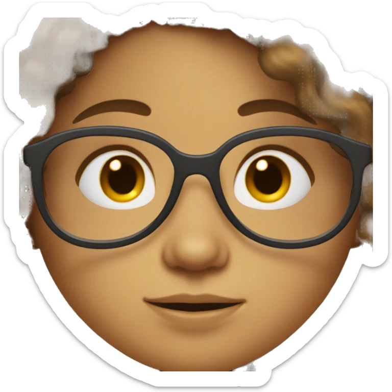 Girl with glasses and brown shaggy hair sticker