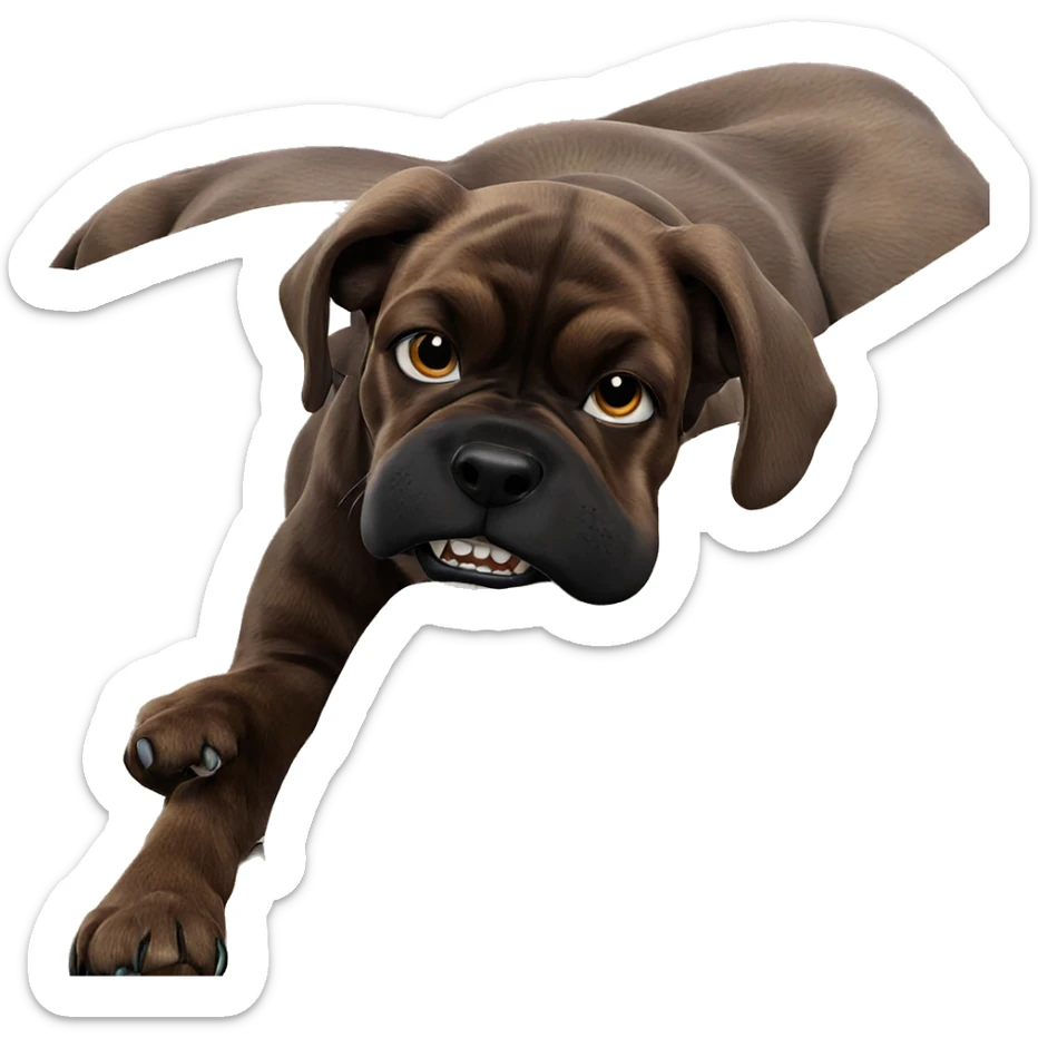 dog teeth on the couch sticker