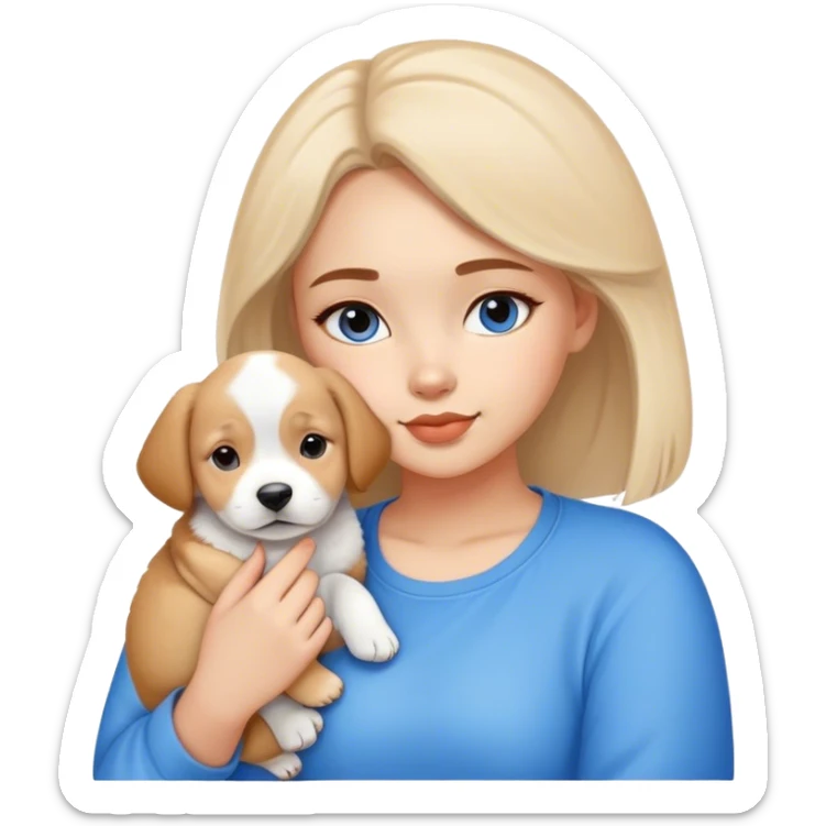 girl, 25years old, little bit fat, but cute, love puppies, dreaming ad marketer, student yet, favorite color blue sticker
