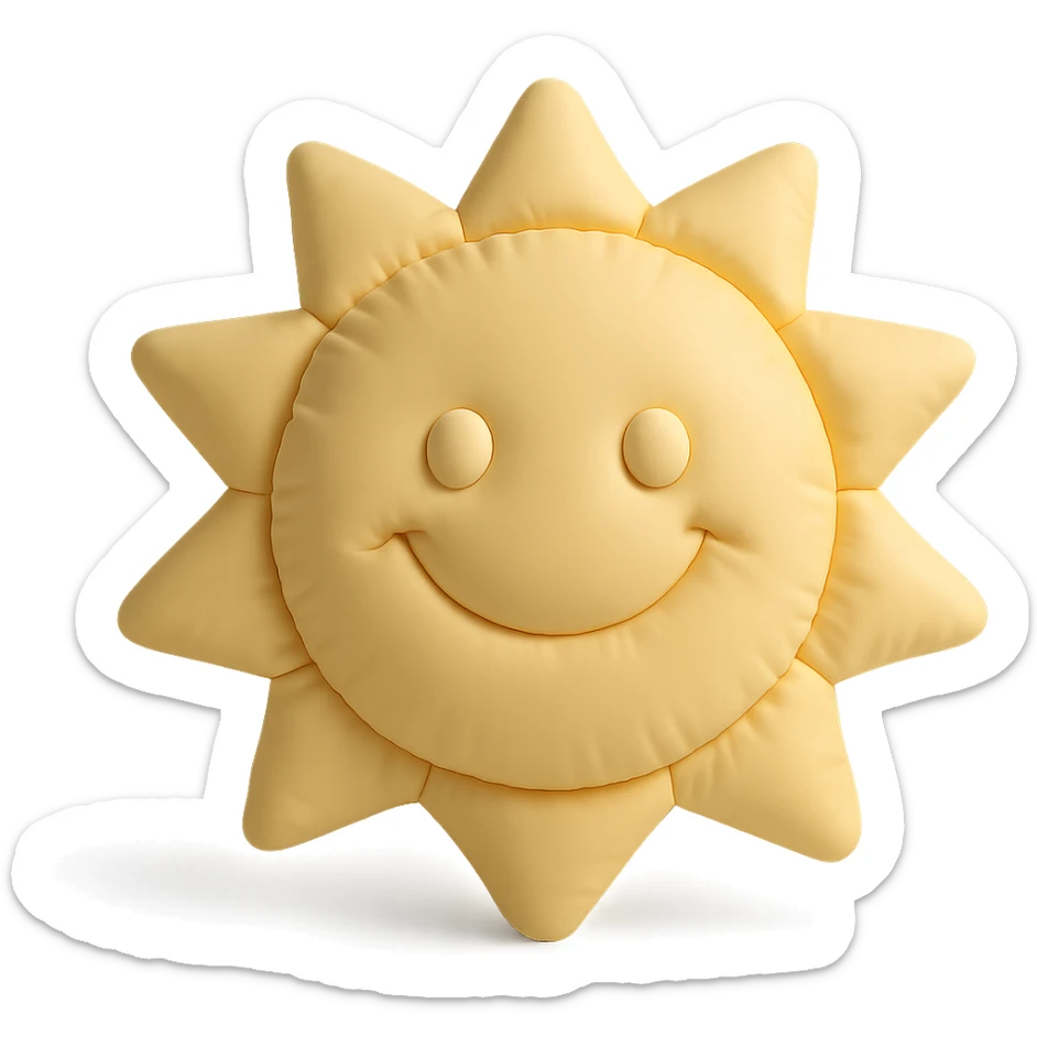smiling sun sticker