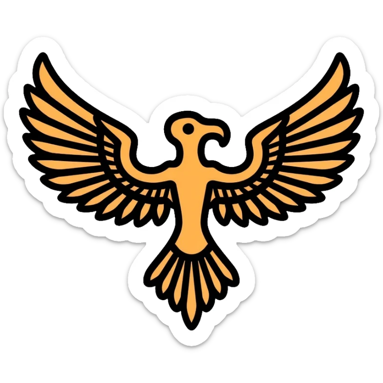 Faravahar Persian symbol, ancient Zoroastrian winged symbol sticker
