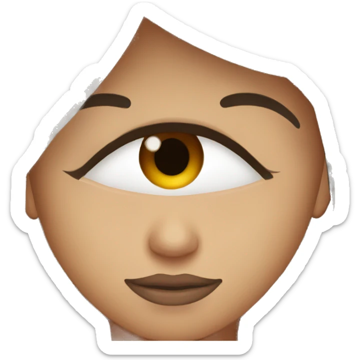 dark brown eye color of a woman sticker
