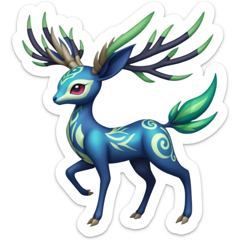 Colorful Exotic Meloetta-Xerneas-Cobalion-Virizion-Venom-Stitch-Fakémon-creature-hybrid sticker