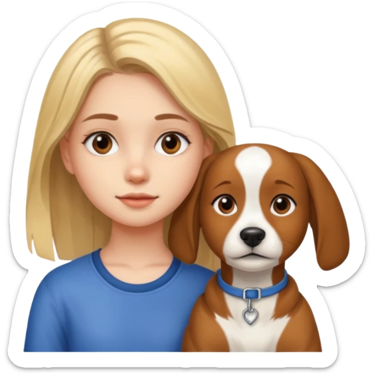 Một cái tầm 15 tuổi xinh đẹp như thiên thần và người yêu chó sticker