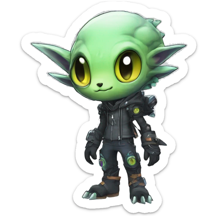 cute cool edgy ethereal alien punk Digimon-Fakemon-animal full body sticker