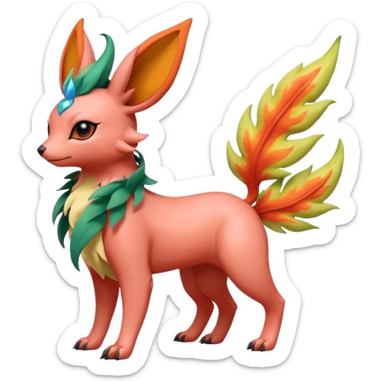 Salandit-Flareon-Leafeon-Sylveon-fusion-Pokémon-hybrid-creature  sticker